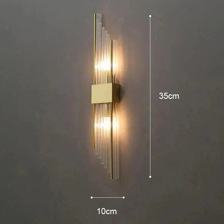 Skanto | Elegant Light - Krystall Vegglampe - Gylden Berøring