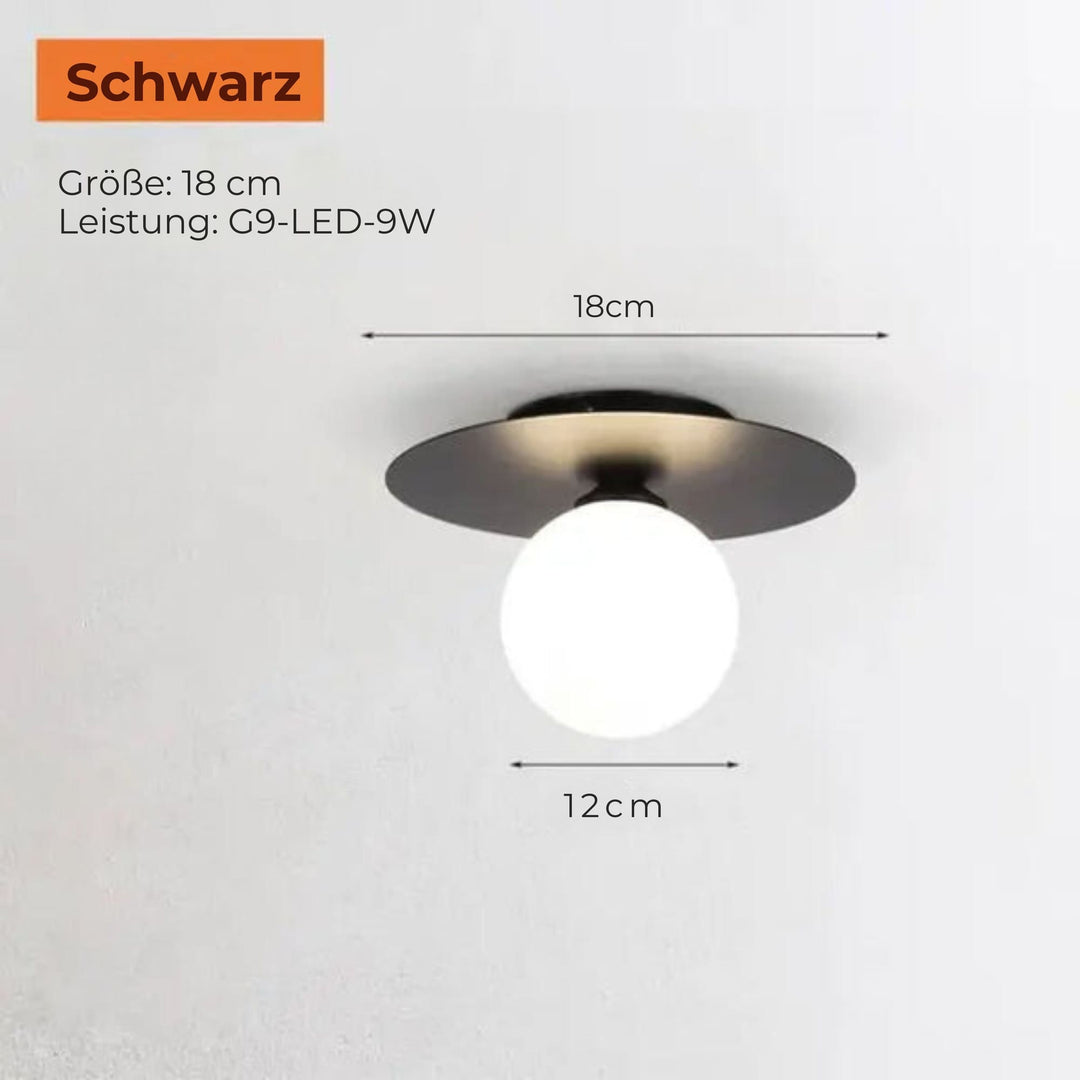 Skanto | LumiNoble | Tidøs lysekrone med gylden LED-kule design