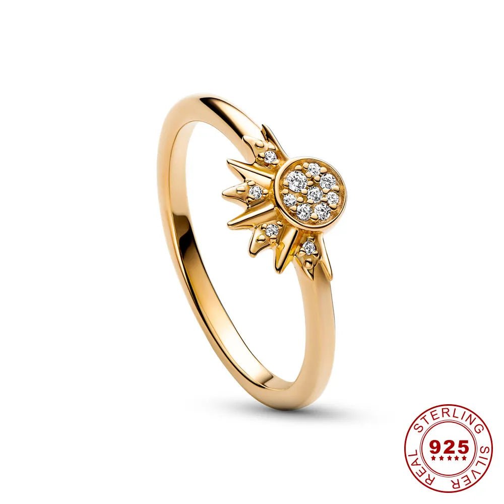 Skanto | HELIARA RING – Sterling Silver Crystal Ring med Sol & Måne Design