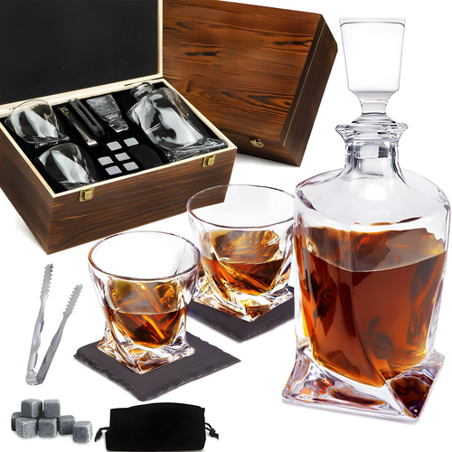 Skanto | Luxe Crystal Whiskey Karaffel og Glass Sett – WhiskeyWave