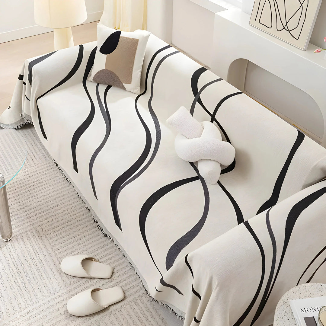 Skanto | LuxeCasa Vendbar Chenille/Bomull Sofa Trekk