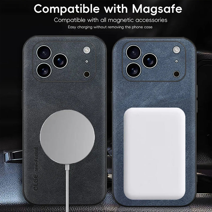 LUXEGUARD – Premium-Handyhülle fra Leder med MagSafe for iPhone