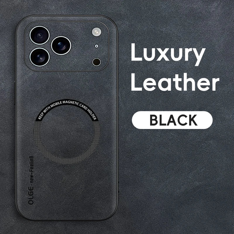 LUXEGUARD – Premium-Handyhülle fra Leder med MagSafe for iPhone