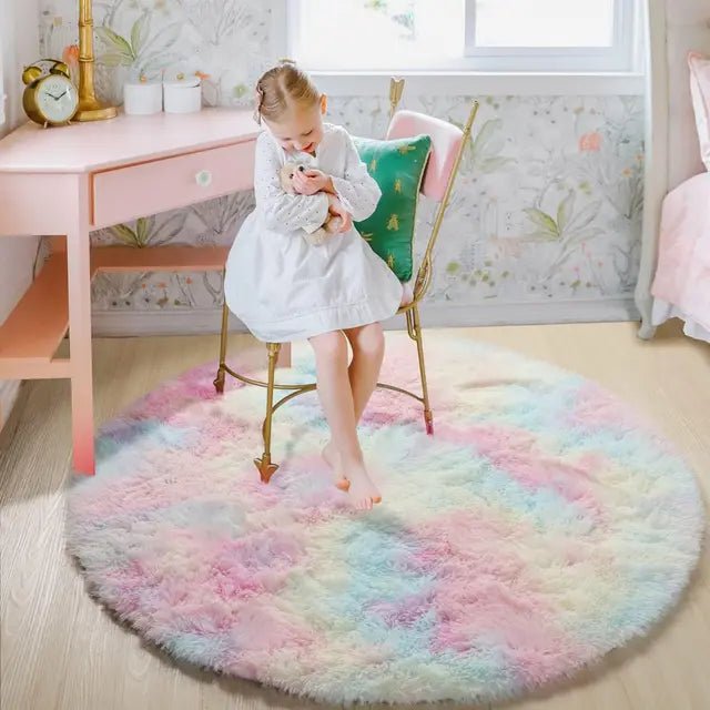 Skanto | Velvéri Luxe FluffyMat Teppe | Ultra-mykt rundt plysjteppe for koselige hjem og soverom dekor