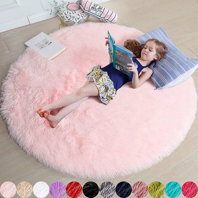 Skanto | Velvéri Luxe FluffyMat Teppe | Ultra-mykt rundt plysjteppe for koselige hjem og soverom dekor