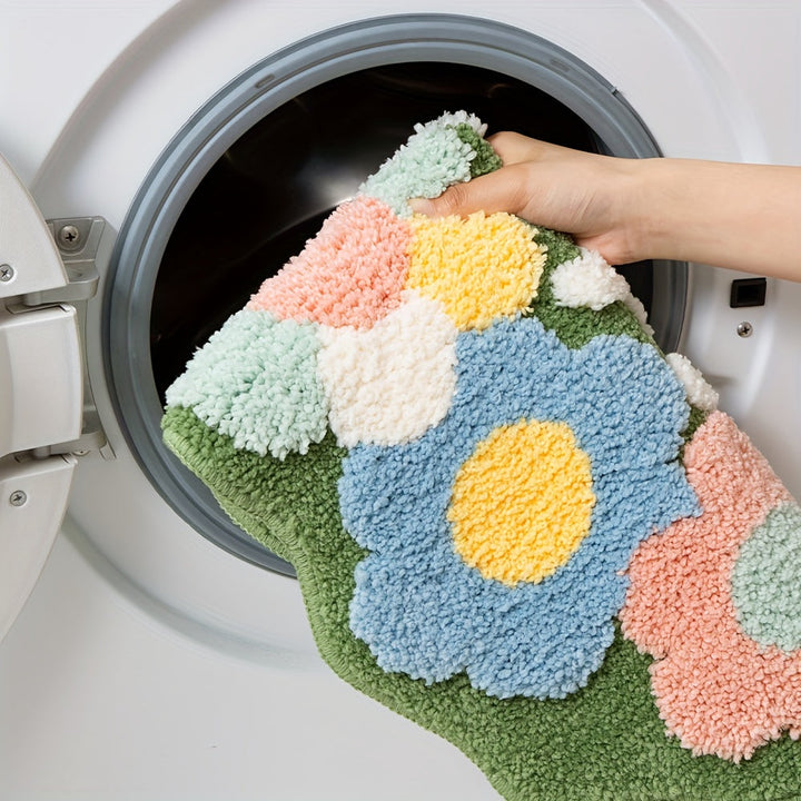 Skanto | Luksus Bademat med Blomsterdesign, Ekstra Myk og Absorberende - Florina