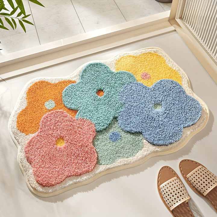 Skanto | Luksus Bademat med Blomsterdesign, Ekstra Myk og Absorberende - Florina