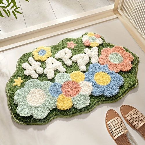 Skanto | Luksus Bademat med Blomsterdesign, Ekstra Myk og Absorberende - Florina