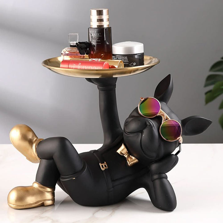 Skanto | Harpiks Bulldog Dekorasjon Tallerken Skulptur