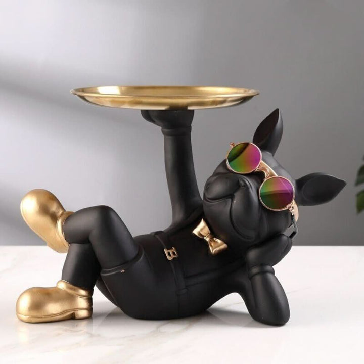 Skanto | Harpiks Bulldog Dekorasjon Tallerken Skulptur