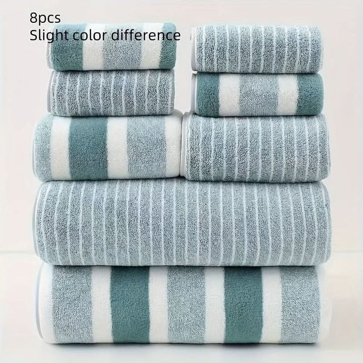 Skanto | 8-delt korallsfleece håndklesett – Ultra-mykt & hurtig-tørkende