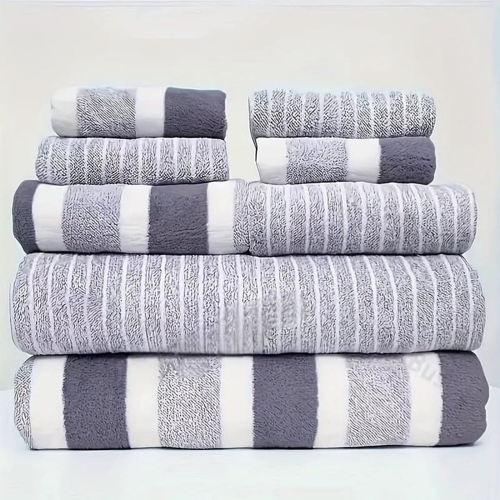 Skanto | 8-delt korallsfleece håndklesett – Ultra-mykt & hurtig-tørkende