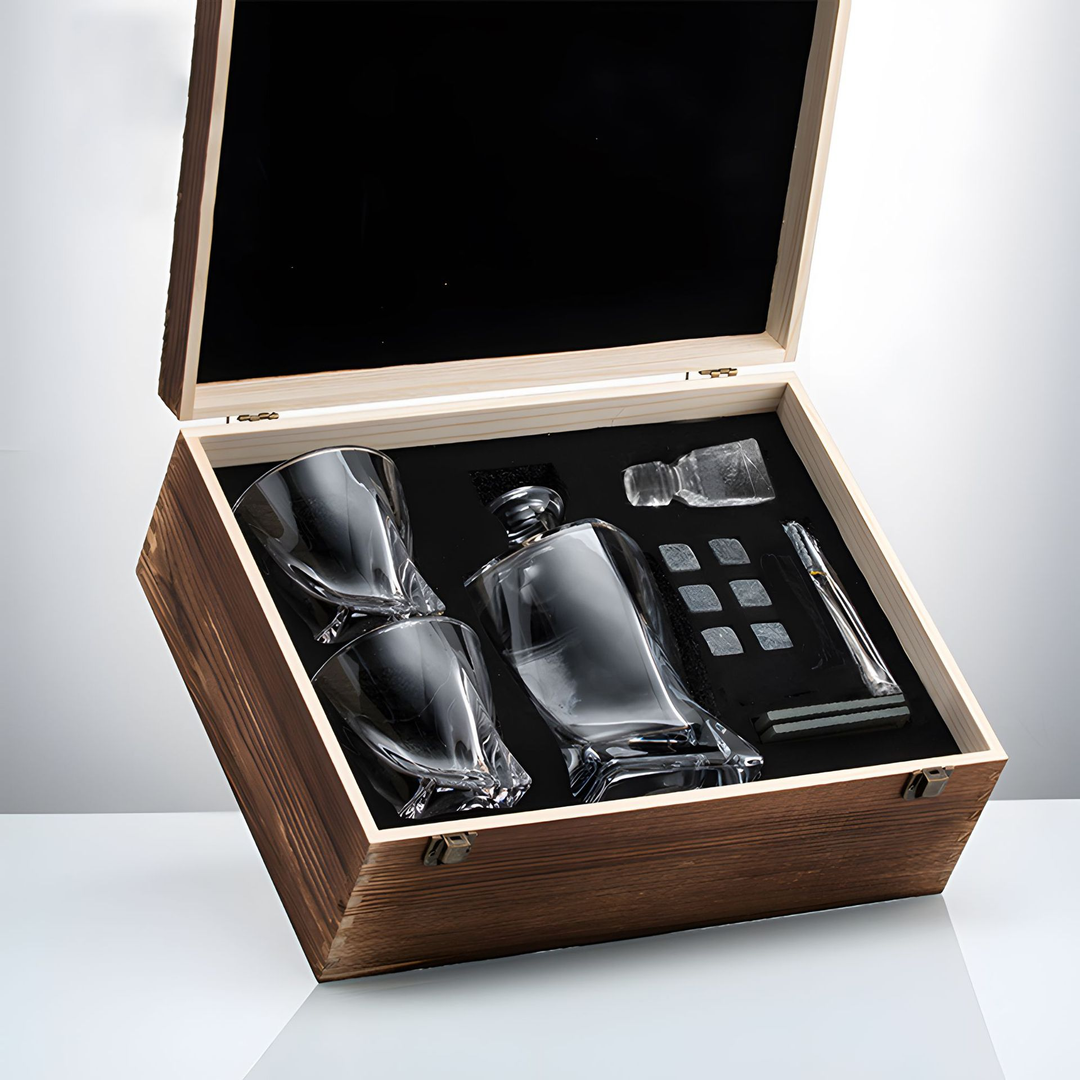 Skanto | Luksus Krystall Whiskey Karaffel og Glass Sett - WhiskeyWave