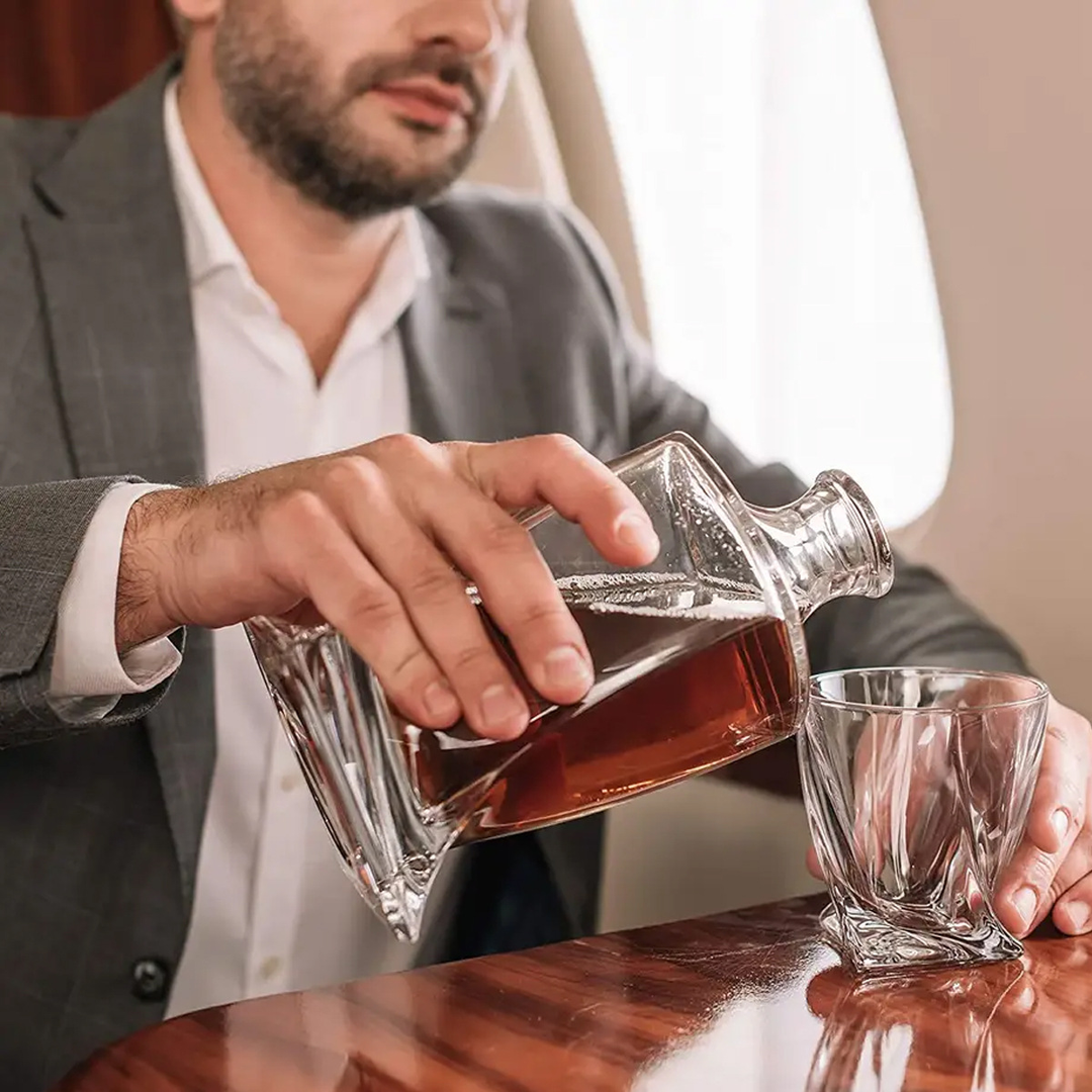 Skanto | Luksus Krystall Whiskey Karaffel og Glass Sett - WhiskeyWave