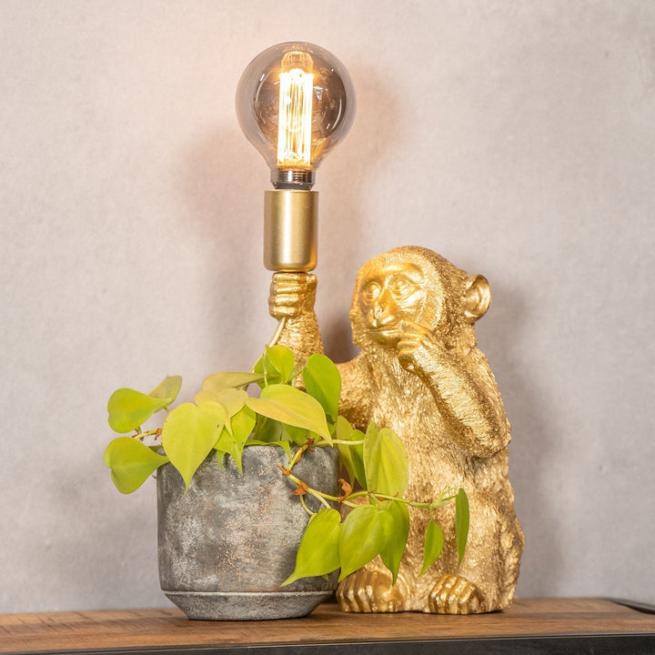 Skanto | Luksus Gull Ape Bordlampe - GoldenChimp