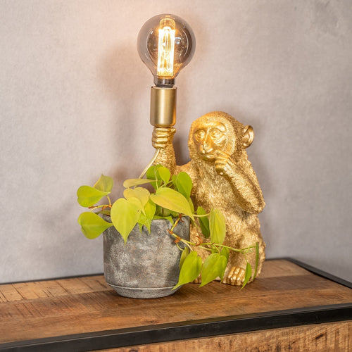 Skanto | Luksus Gull Ape Bordlampe - GoldenChimp