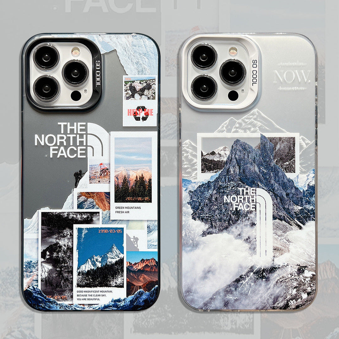Galvaniske bokstaver Snow Mountain mobildeksel for iPhone