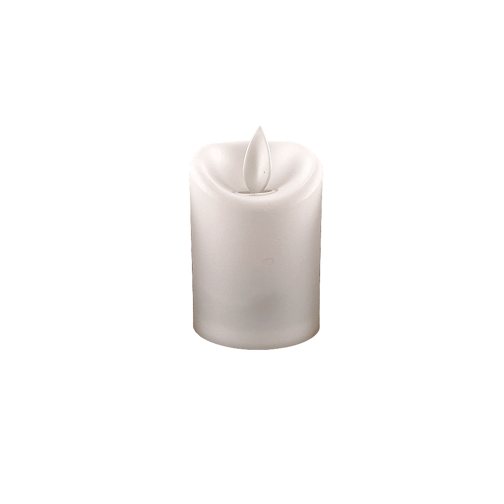 LED lys hvit i plast - med bevegelig flamme og fjernkontroll (3 stykker) | Skanto