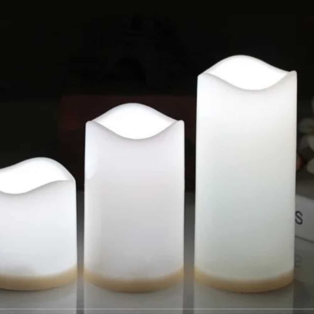 LED Lys - 3 stk - 7.5/11.5/15 cm - med fjernkontroll - med fargeforandring | Skanto