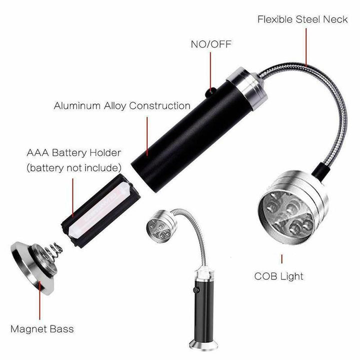 Magnetiske Utendørs BBQ Grill Lys Justerbare Fleksible Led | Skanto