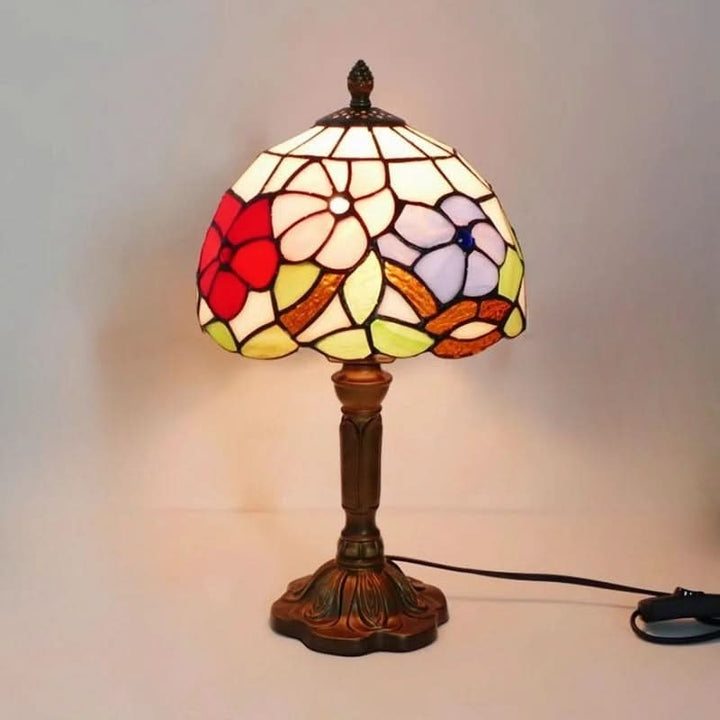 Retro-Barock-Tischleuchte fra Tiffany-Glass med LED-Beleuchtung, E27