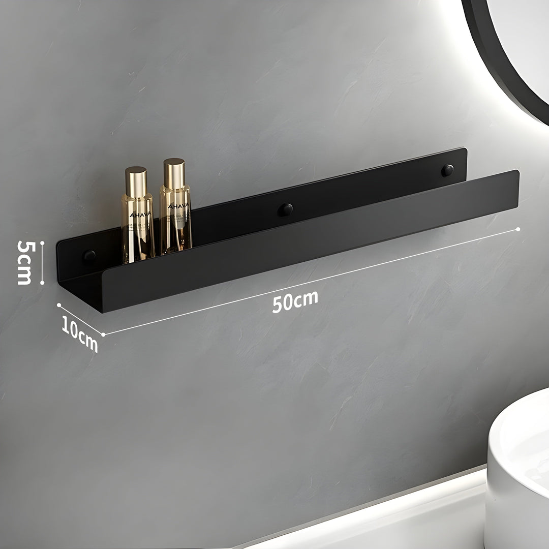 Svart Badekarmhylle – Moderne Design med Håndkleholder | Praktisk Oppbevaring for Badet | Skanto