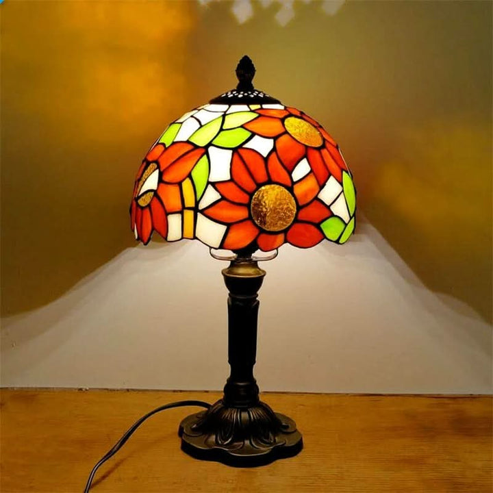Retro-Barock-Tischleuchte fra Tiffany-Glass med LED-Beleuchtung, E27