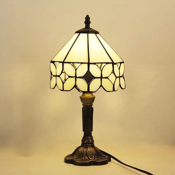 Retro-Barock-Tischleuchte fra Tiffany-Glass med LED-Beleuchtung, E27