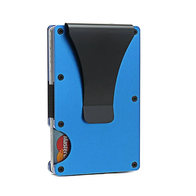 Skanto | Titanium Matte Cobalt Kortholder – Slank & Stilig RFID-lommebok for Menn & Kvinner
