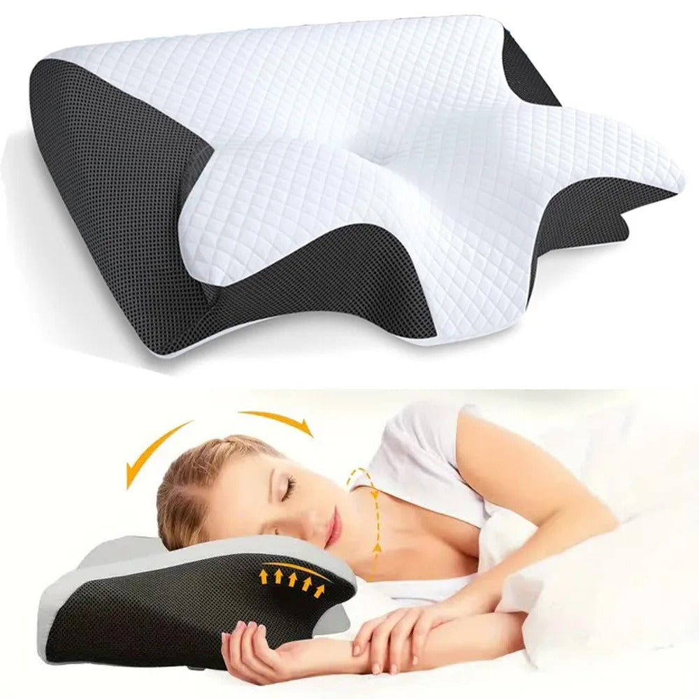 Skanto | Butterfly Neck Support Memory Pillow | Ergonomisk, Hypoallergenisk & Ideell for Alle Søvnstilllinger