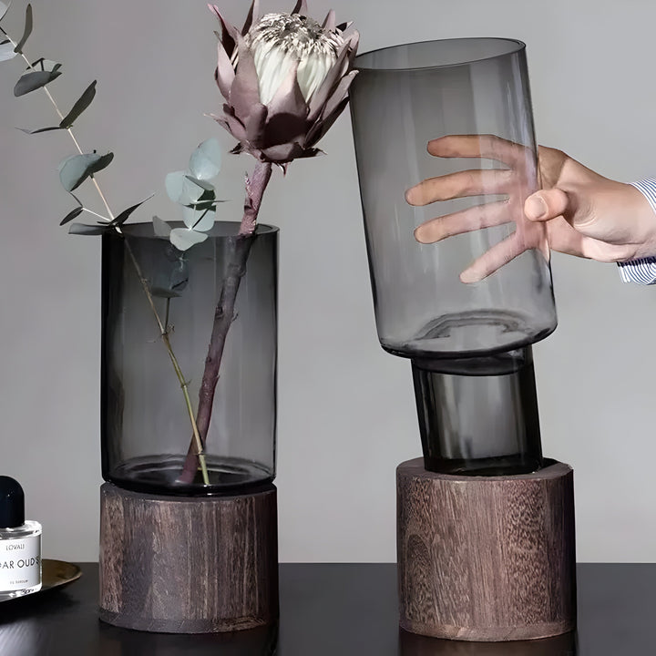 TranquilSkantooom Vase – Europeisk Hydroponics Tre og Glass Vase | Skanto