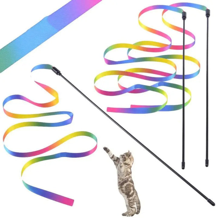 Rainbow Strips Stick Katt Teaser Stang Skanto