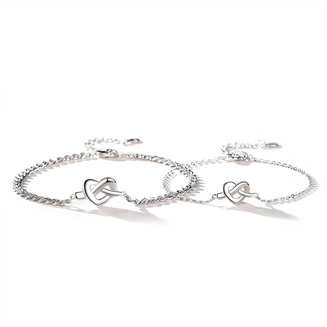 Skanto | S925 Dainty Hjerte Knute Kjærlighet Armbånd