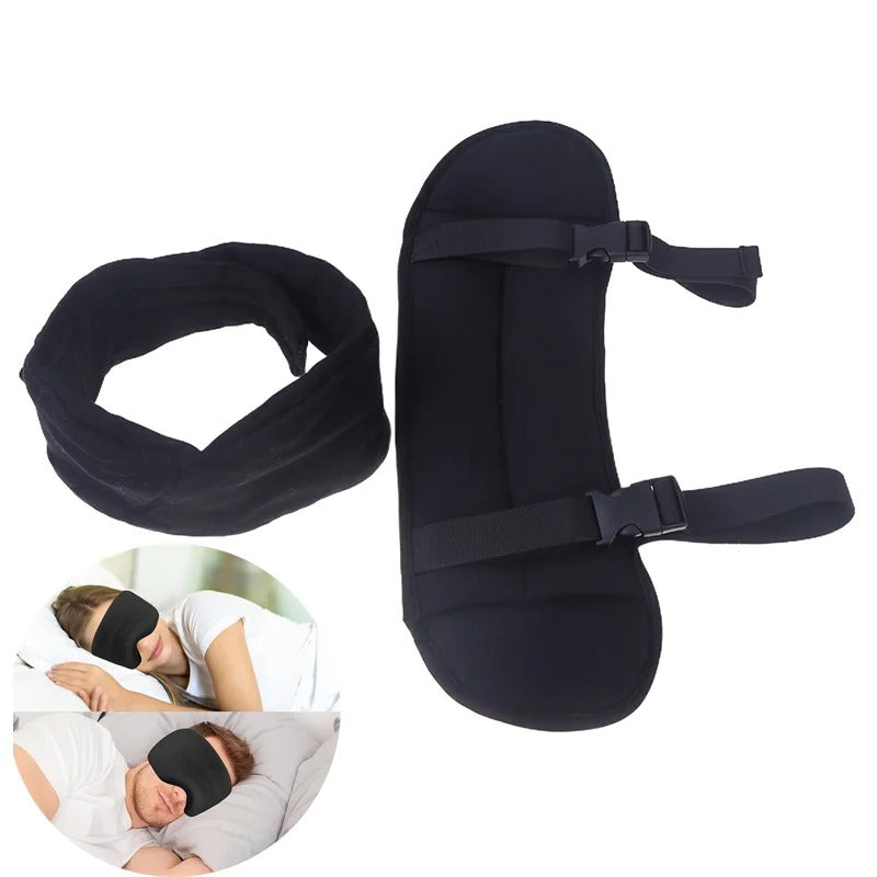 360°-Reise-Nackenkissen-Set mit verstellbarem Kopfband und Schlafmaske for optimalen Schlafkomfort