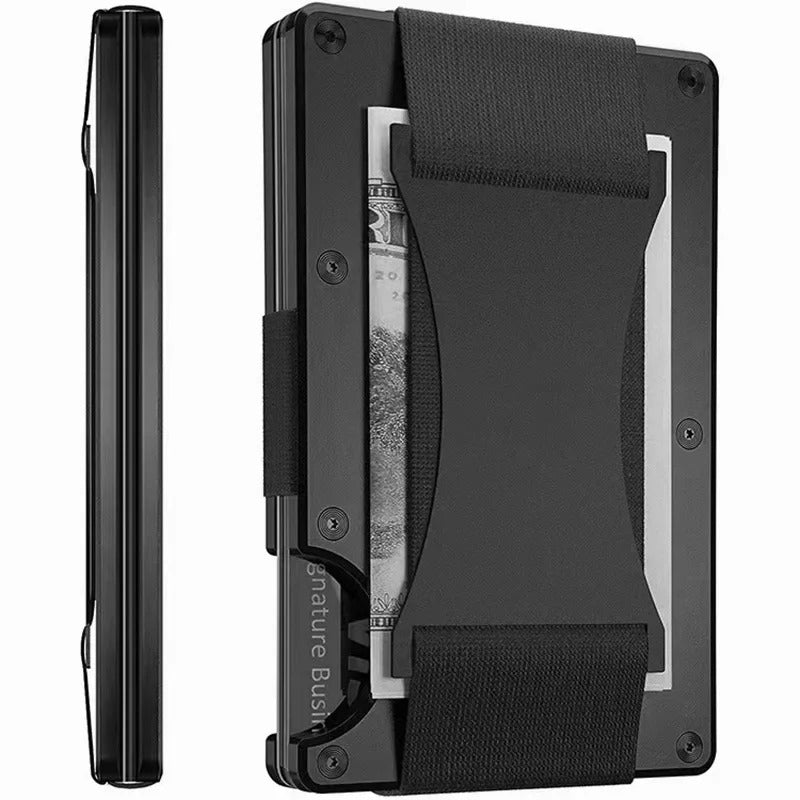 Skanto | Titanium Matte Cobalt Kortholder – Slank & Stilig RFID-lommebok for Menn & Kvinner
