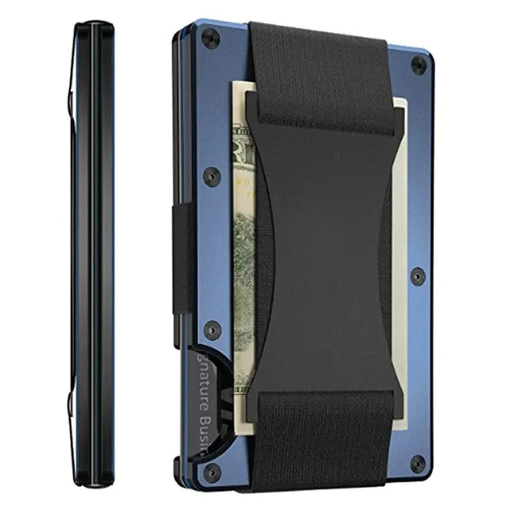 Skanto | Titanium Matte Cobalt Kortholder – Slank & Stilig RFID-lommebok for Menn & Kvinner