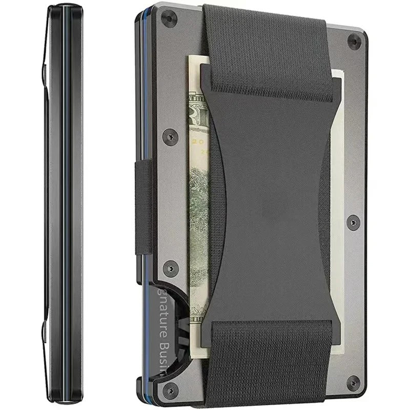 Skanto | Titanium Matte Cobalt Kortholder – Slank & Stilig RFID-lommebok for Menn & Kvinner