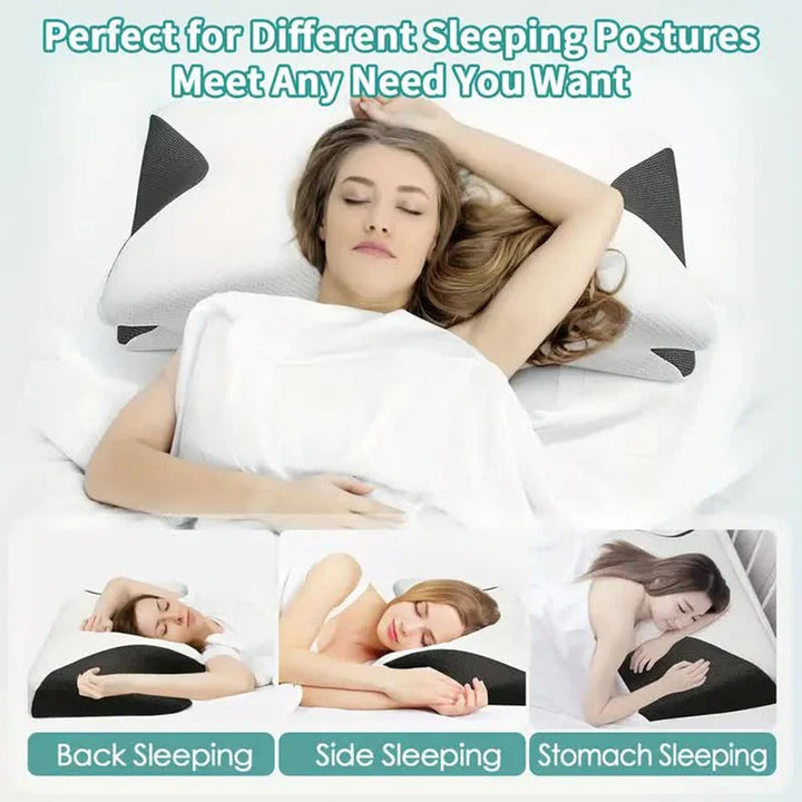 Skanto | Butterfly Neck Support Memory Pillow | Ergonomisk, Hypoallergenisk & Ideell for Alle Søvnstilllinger