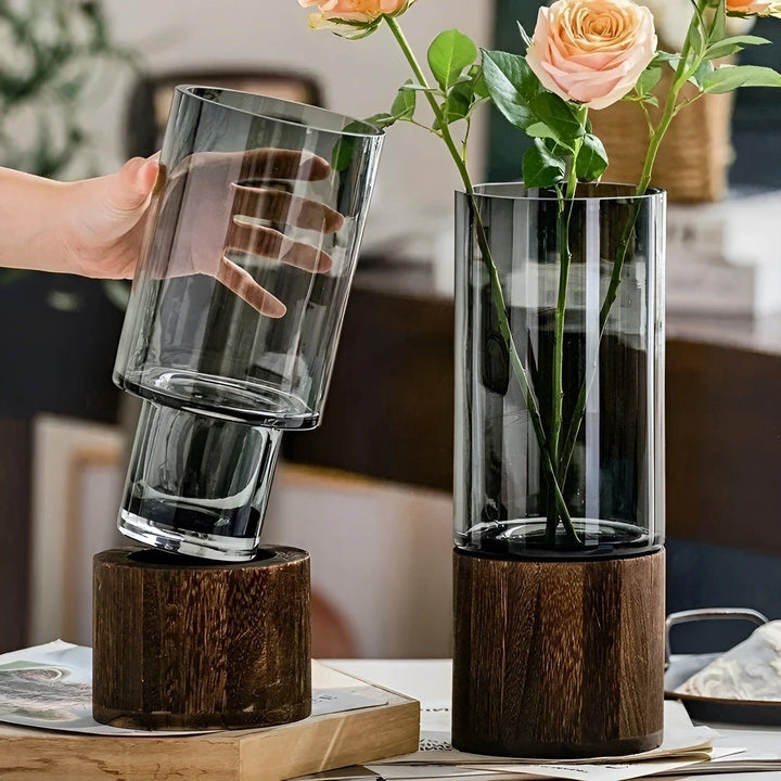 HydroGlass Vase - Europeisk Tre-Transparent Glass Vase | Skanto