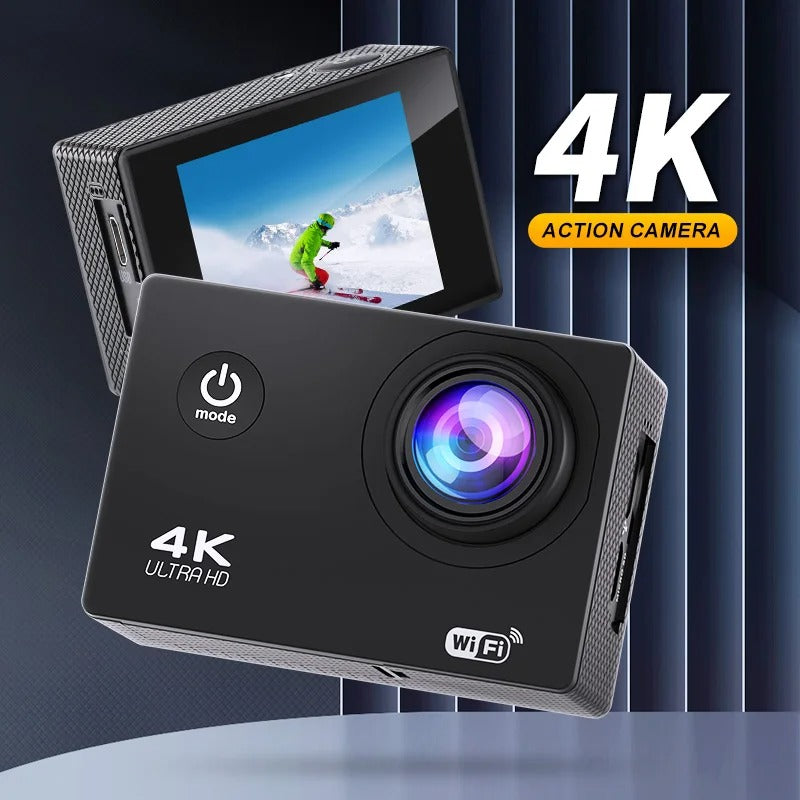 Skanto | 4K Ultra HD Sport Pro Kamera - Wifi-aktivert og vanntett for Vlogging og utendørs sport