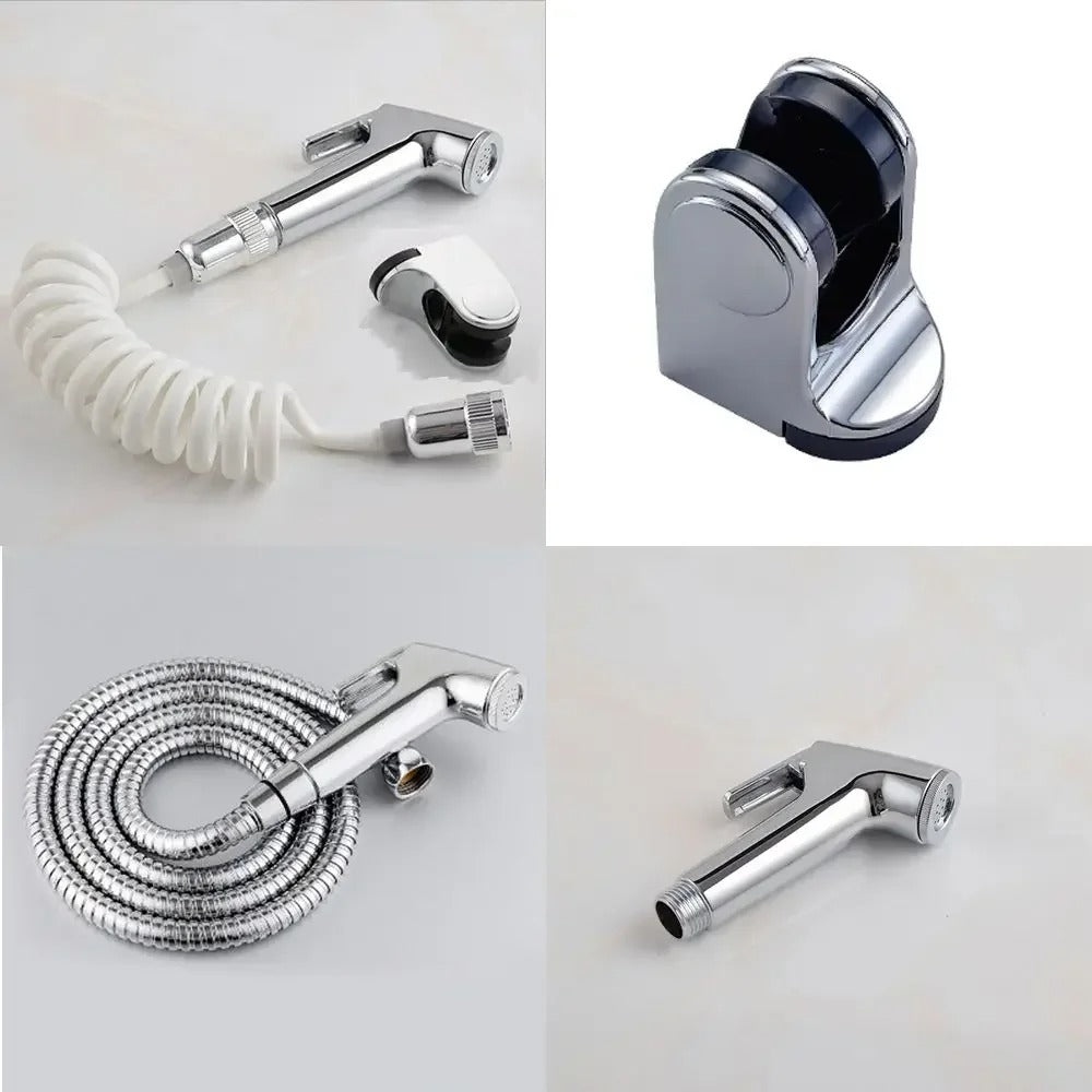 Skanto | Rustfritt Stål Håndholdt Bidet Sprayer Set | Justerbart Trykk, Selvrensende Düse & Ideell for Personlig Hygiene og Rengjøring av Kjæledyr