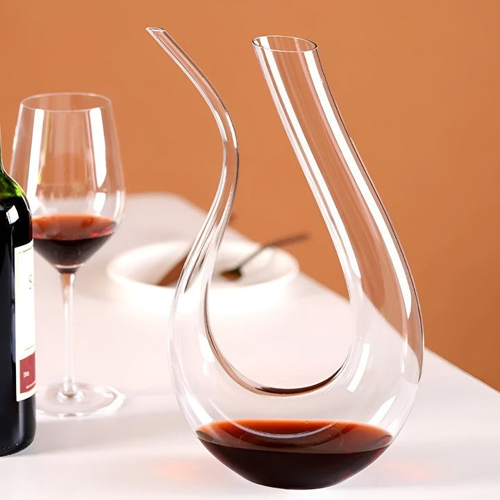 Vinkaraffel med perlator – Håndbrygget og stilig – 1500 ml for bar og hjem – Blyfritt glass