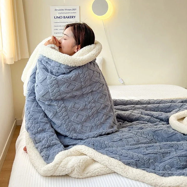 Skanto | Tykk Vinter Lammeull Teppe - WarmWool