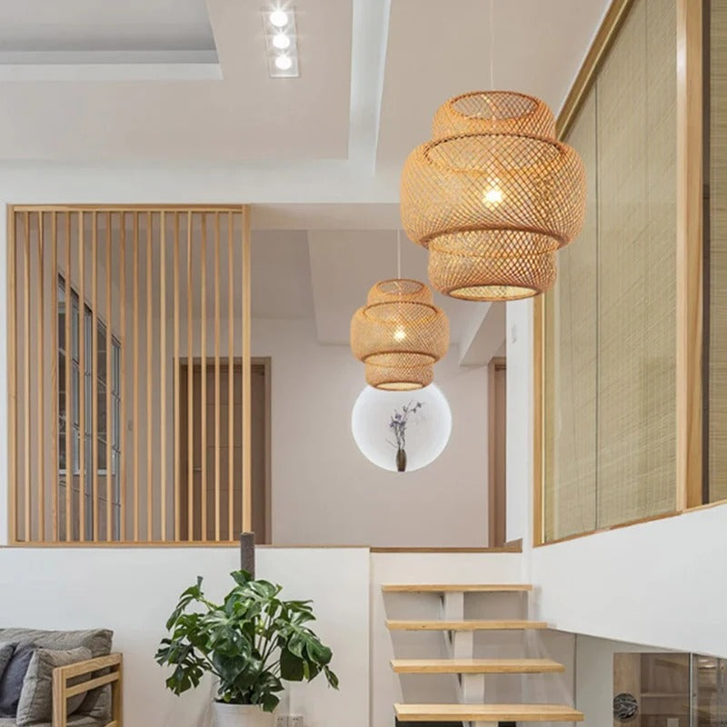 Bamboo Lampe Håndstrikket Kinesisk Stil Veving | Skanto