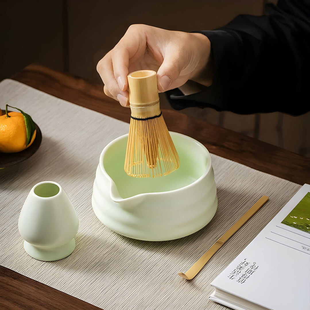 Skanto | Matcha Keramisk Sett – Tradisjonell Japansk Te Sett for Avslappende & Bevisste Øyeblikk