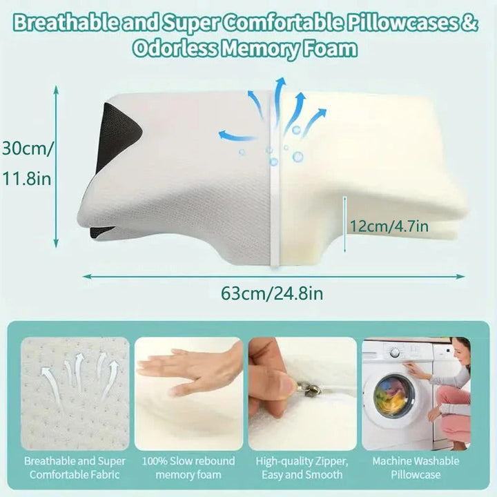 Skanto | Butterfly Neck Support Memory Pillow | Ergonomisk, Hypoallergenisk & Ideell for Alle Søvnstilllinger