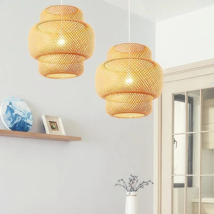 Bamboo Lampe Håndstrikket Kinesisk Stil Veving | Skanto