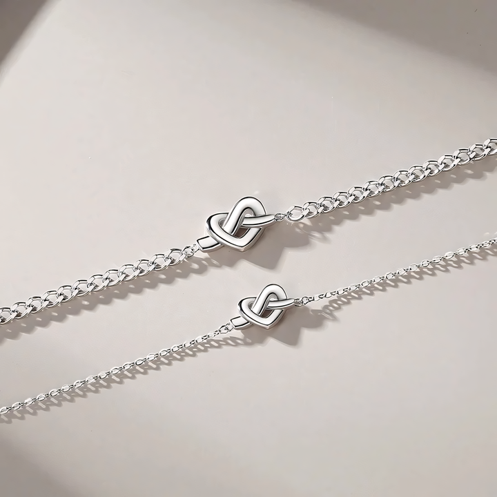 Skanto | S925 Dainty Hjerte Knute Kjærlighet Armbånd