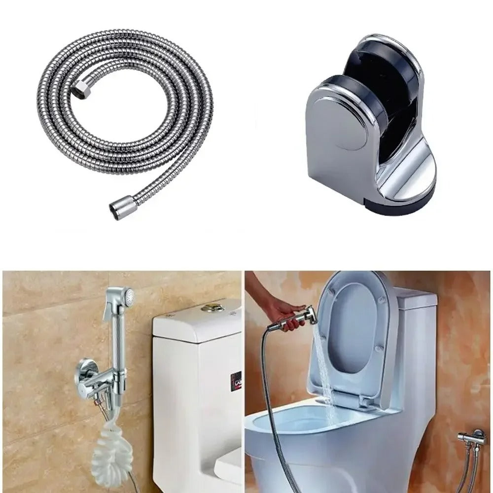 Skanto | Rustfritt Stål Håndholdt Bidet Sprayer Set | Justerbart Trykk, Selvrensende Düse & Ideell for Personlig Hygiene og Rengjøring av Kjæledyr
