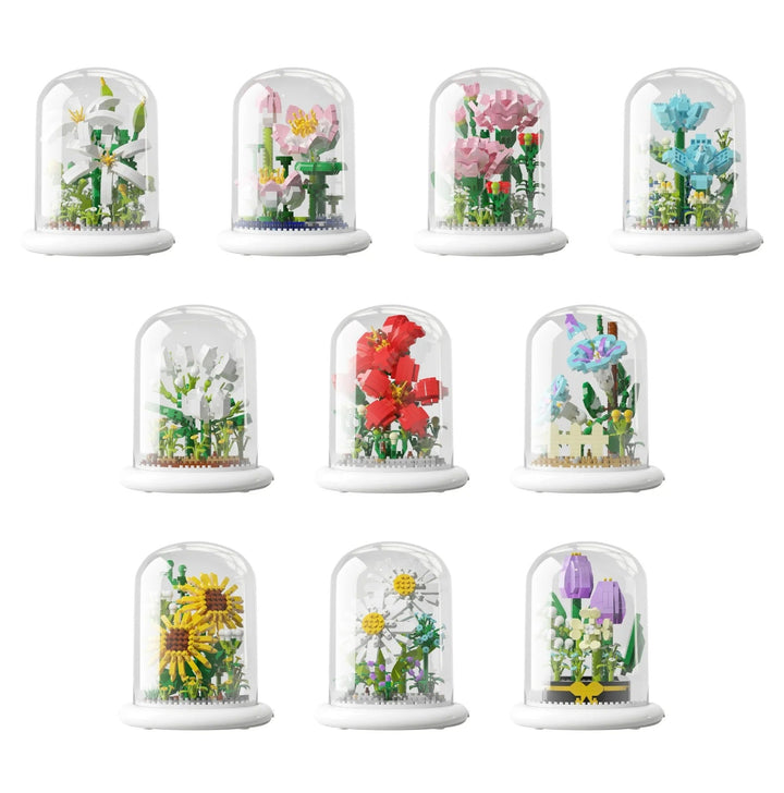 Skanto | Elegant byggekloss blomst i et glass
